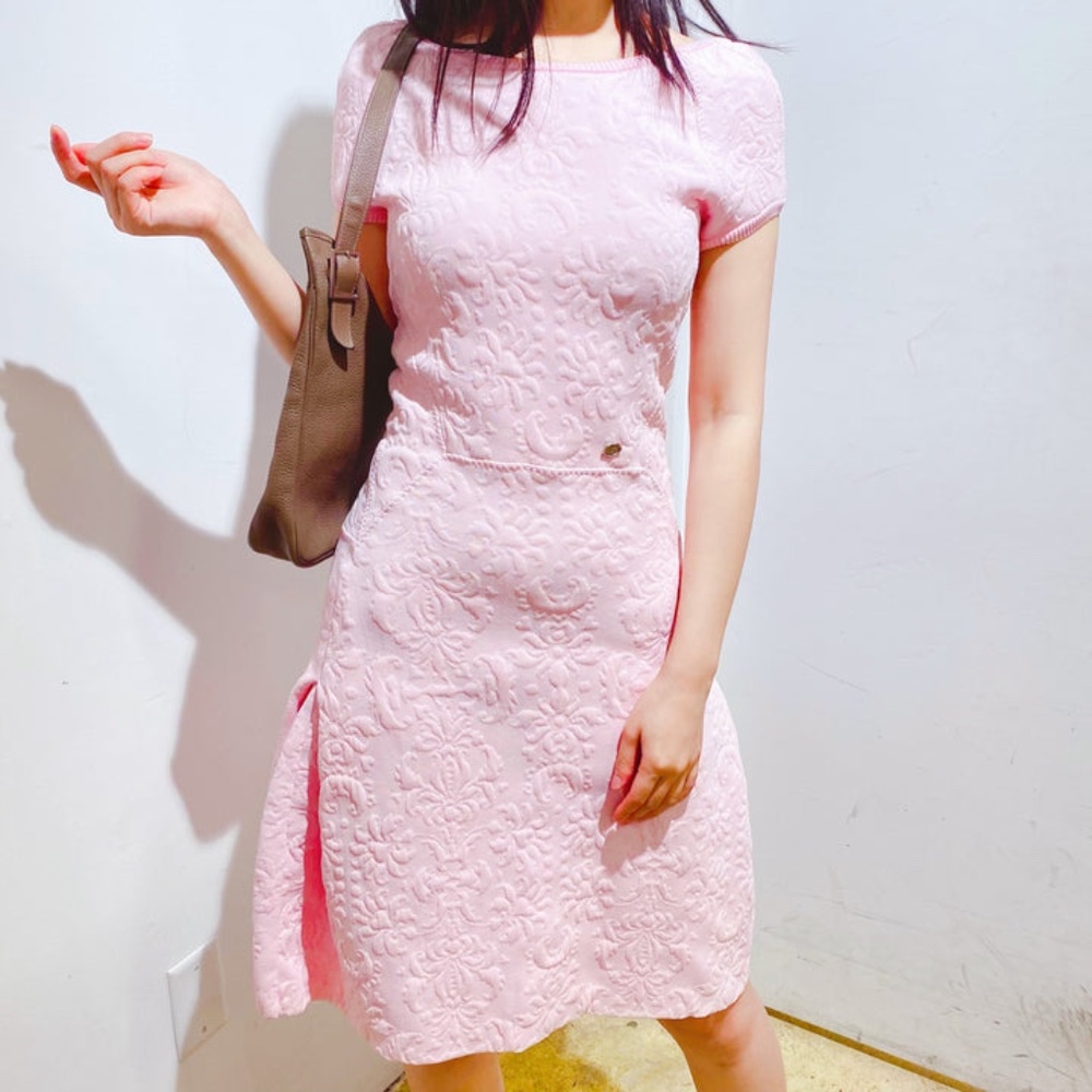 Chanel pink flower dress